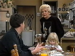 Joe Mangel, Madge Bishop, Sky Bishop in Neighbours Episode 1319