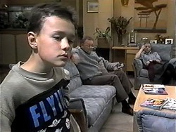 Toby Mangel, Harold Bishop, Gemma Ramsay in Neighbours Episode 