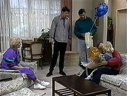 Madge Bishop, Joe Mangel, Eric Jensen, Harold Bishop, Sky Bishop in Neighbours Episode 