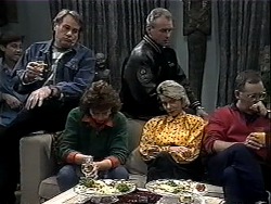 Ryan McLachlan, Doug Willis, Pam Willis, Jim Robinson, Helen Daniels, Harold Bishop in Neighbours Episode 