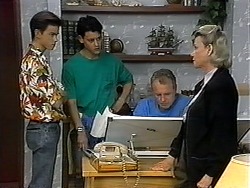 Todd Landers, Josh Anderson, Jim Robinson, Helen Daniels in Neighbours Episode 