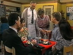 Paul Robinson, Christina Alessi, Harold Bishop, Vera Carmichael, Adam Willis, Caroline Alessi in Neighbours Episode 1339