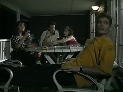 Caroline Alessi, Paul Robinson, Christina Alessi, Adam Willis in Neighbours Episode 1342