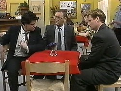 Joe Mangel, Harold Bishop, Stephen Evans in Neighbours Episode 