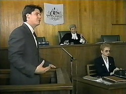 Joe Mangel, Judge Latimer, Court Officer in Neighbours Episode 1345