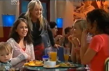 Ben Kirk, Libby Kennedy, Sky Bishop, Sindi Watts, Liljana Bishop in Neighbours Episode 