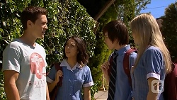 Josh Willis, Imogen Willis, Bailey Turner, Amber Turner in Neighbours Episode 