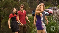 Sophie Ramsay, Kyle Canning, Georgia Brooks, Zeke Kinski in Neighbours Episode 