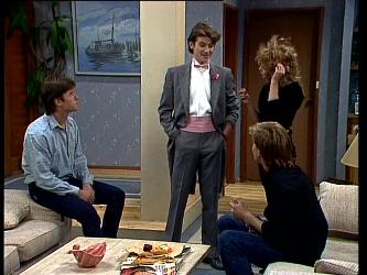 Mike Young, Danny Ramsay, Scott Robinson, Charlene Mitchell in Neighbours Episode 