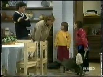 Mike Young, Scott Robinson, Vicki Gibbons, Lucy Robinson in Neighbours Episode 