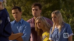 Josh Willis, Kyle Canning, Georgia Brooks, Amber Turner in Neighbours Episode 