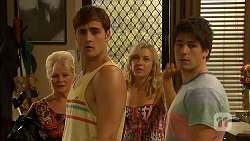 Sheila Canning, Kyle Canning, Georgia Brooks, Chris Pappas in Neighbours Episode 