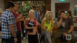 Chris Pappas, Mark Brennan, Sheila Canning, Georgia Brooks, Kyle Canning in Neighbours Episode 