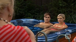 Sheila Canning, Kyle Canning, Georgia Brooks in Neighbours Episode 