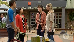 Josh Willis, Imogen Willis, Bailey Turner, Amber Turner in Neighbours Episode 