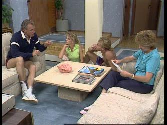 Jim Robinson, Charlene Mitchell, Scott Robinson, Madge Mitchell in Neighbours Episode 0449