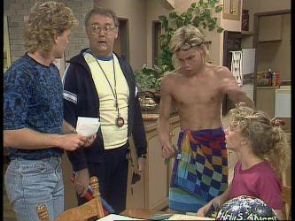 Henry Mitchell, Harold Bishop, Scott Robinson, Charlene Mitchell in Neighbours Episode 0449