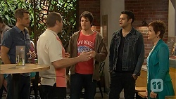 Mark Brennan, Toadie Rebecchi, Chris Pappas, Nate Kinski, Susan Kennedy in Neighbours Episode 