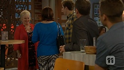 Sheila Canning, Naomi Canning, Kyle Canning, Paul Robinson, Mark Brennan in Neighbours Episode 6958