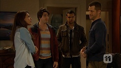 Paige Novak, Chris Pappas, Nate Kinski, Mark Brennan in Neighbours Episode 