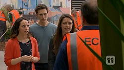 Imogen Willis, Josh Willis, Paige Novak, Barry Burdett in Neighbours Episode 