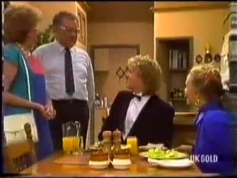 Madge Mitchell, Harold Bishop, Henry Mitchell, Sue Parker in Neighbours Episode 