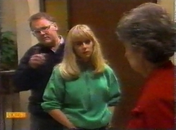 Harold Bishop, Jane Harris, Nell Mangel in Neighbours Episode 