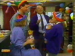 Madge Bishop, Des Clarke, Harold Bishop, Jamie Clarke, Bronwyn Davies in Neighbours Episode 