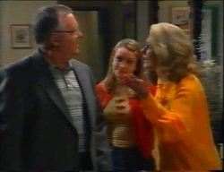 Harold Bishop, Claire Girard, Madge Bishop in Neighbours Episode 