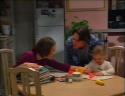 Libby Kennedy, Darren Stark, Louise Carpenter (Lolly) in Neighbours Episode 