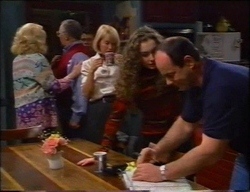 Madge Bishop, Harold Bishop, Michael Martin, Rosemary Daniels, Debbie Martin, Philip Martin in Neighbours Episode 