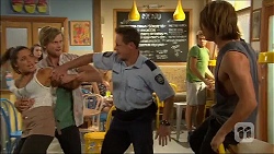 Paige Novak, Daniel Robinson, Const. Ian McKay, Tyler Brennan in Neighbours Episode 