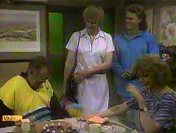 Harold Bishop, Eva Lindstrm, Henry Ramsay, Madge Bishop in Neighbours Episode 