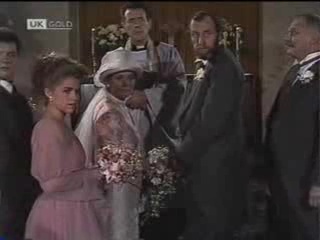 Paul Robinson, Lucy Robinson, Helen Daniels, Reverend, Michael Daniels, Charles Milner in Neighbours Episode 1488