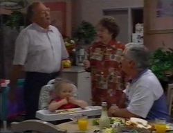 Harold Bishop, Marlene Kratz, Louise Carpenter (Lolly), Lou Carpenter in Neighbours Episode 