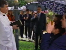 Reverend Neyland, Madge Bishop, Rosemary Daniels, Harold Bishop, Libby Kennedy, Susan Kennedy, Karl Kennedy in Neighbours Episode 