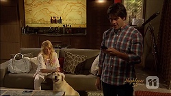 Lucy Robinson, Bouncer II, Chris Pappas in Neighbours Episode 7089