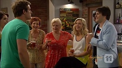 Naomi Canning, Kyle Canning, Susan Kennedy, Sheila Canning, Georgia Brooks, Chris Pappas in Neighbours Episode 