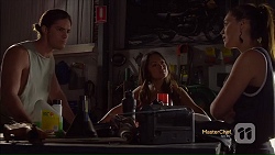 Tyler Brennan, Michelle Kim, Paige Novak in Neighbours Episode 