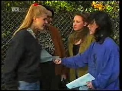 Phoebe Bright, Dorothy Burke, Protesters in Neighbours Episode 