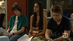 Bailey Turner, Rani Kapoor, Callum Rebecchi in Neighbours Episode 