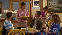 Aaron Brennan, Paige Novak, Mark Brennan, Sonya Rebecchi in Neighbours Episode 