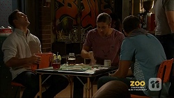 Aaron Brennan, Tyler Brennan, Nate Kinski in Neighbours Episode 7158
