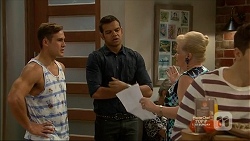 Aaron Brennan, Nate Kinski, Sheila Canning in Neighbours Episode 