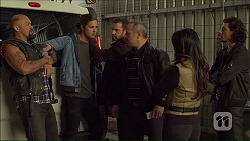 Michael Coluzzi, Tyler Brennan, Dennis Dimato, Michelle Kim, Joey Dimato in Neighbours Episode 7167