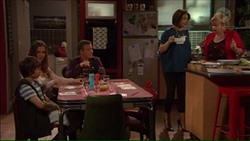 Amy Williams, Jimmy Williams, Paul Robinson, Naomi Canning, Sheila Canning in Neighbours Episode 