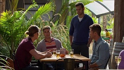 Tyler Brennan, Aaron Brennan, Nate Kinski, Mark Brennan in Neighbours Episode 