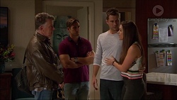 Russell Brennan, Aaron Brennan, Mark Brennan, Paige Novak in Neighbours Episode 