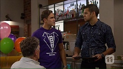 Russell Brennan, Aaron Brennan, Nate Kinski in Neighbours Episode 