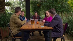 Mark Brennan, Aaron Brennan, Tyler Brennan, Sheila Canning, Russell Brennan in Neighbours Episode 7193